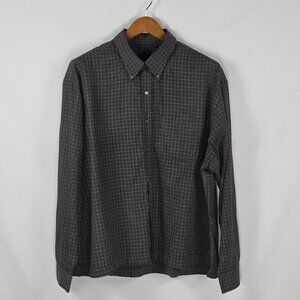 Van Heusen XXL Button Down Plaid‎ Shirt Quiet Luxury Minimalist Streetwear